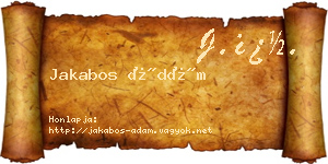 Jakabos Ádám névjegykártya