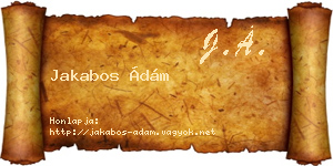 Jakabos Ádám névjegykártya